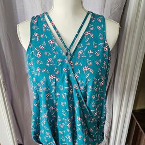 Grayson Threads Teal Pink Wrap Tank Top